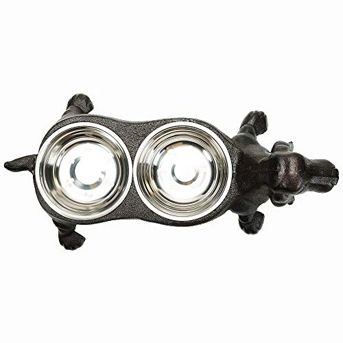 Sungmor Raised Bowls For Dogs - Heavy Duty Non Slip Cast Iron Stands & 2 Stainless Steel Food Dish & Water Bowls - Great Pet Dogs Feeder - Feeding & Watering Station Pet Supplies - 17.1x5.9x5.5 Inch 4 Sungmor Raised Bowls For Dogs - Heavy Duty Non Slip Cast Iron Stands & 2 Stainless Steel Food Dish & Water Bowls - Great Pet Dogs Feeder - Feeding & Watering Station Pet Supplies - 17.1x5.9x5.5 Inch - Image 2