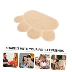 Litter Mat Bowl Shaped Accessory Water Puppies Tray Under Dogs Litter Use Feeding Non- Training Mat Kitten Place Food Daily Paw Indoor Cushion Home Cat For Pet Blanket Pad 4pcs And -Pet Products Shop 418n9zYSryL