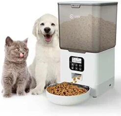 Ciays Automatic Cat Feeders, 5.6L Cat Food Dispenser Up To 20 Portions Control 4 Meals Per Day, Pet Dry Food Dispenser For Small Medium Cats Dogs, Dual Power Supply & Voice Recorder, Black, PAF-A06 -Pet Products Shop 419El3bTizL. AC