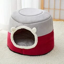 New Winter Deep Sleep Comfort Cat Bed Cats Tent Cozy Cave Capsule Small Dogs Cats House Indoor (Medium,Wine Red) -Pet Products Shop 41Apj01sbPL