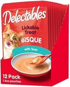 Hartz Delectables Bisque Tuna & Salmon Lickable Wet Cat Treats, 12 Count -Pet Products Shop 41As2FfYj L. AC