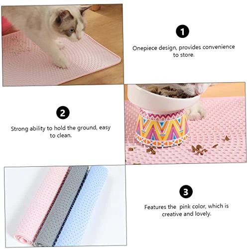 POPETPOP 1pc Foldable Cat Litter Mat 2 Tier Tray Cat Feeding Mat Small Litter Mat Litter Box Mat Cat Litter Mat Cat Litter Pad Cat Mat The Dog Pvc Pink Non-slip Mat Cat Litter Mat 4 POPETPOP 1pc Foldable Cat Litter Mat 2 Tier Tray Cat Feeding Mat Small Litter Mat Litter Box Mat Cat Litter Mat Cat Litter Pad Cat Mat The Dog Pvc Pink Non-slip Mat Cat Litter Mat - Image 2