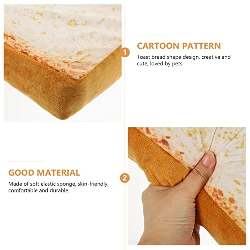 Ipetboom Cat Blanket Cat Beds For Indoor Cats Pet Mats Cushion For Cat And Small Dogs Creative Toast Bread Slice Mattress Warm Comfortable Extended Dog Mat Pad Cat Mat Sofa Pillows 4 Ipetboom Cat Blanket Cat Beds For Indoor Cats Pet Mats Cushion For Cat And Small Dogs Creative Toast Bread Slice Mattress Warm Comfortable Extended Dog Mat Pad Cat Mat Sofa Pillows - Image 2