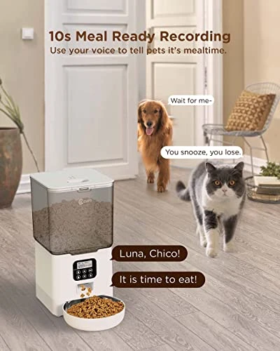 Ciays Automatic Cat Feeders, 5.6L Cat Food Dispenser Up To 20, 4 Meals Per Day, Pet Dry Food Dispenser For Small Medium Cats Dogs, Dual Power Supply & Voice Recorder, Black 5 Ciays Automatic Cat Feeders, 5.6L Cat Food Dispenser Up To 20, 4 Meals Per Day, Pet Dry Food Dispenser For Small Medium Cats Dogs, Dual Power Supply & Voice Recorder, Black - Image 3