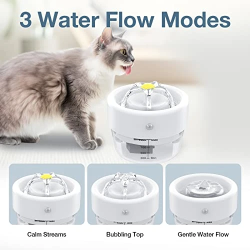 PcEoTllar Cat Water Fountain, Wireless & Rechargeable Battery Operated, Automatic Pet Water Fountain With Filter, 34oz/1L Ultra Quiet Cat Water Dispenser, For Cats, Dogs, Multiple Pets 6 PcEoTllar Cat Water Fountain, Wireless & Rechargeable Battery Operated, Automatic Pet Water Fountain With Filter, 34oz/1L Ultra Quiet Cat Water Dispenser, For Cats, Dogs, Multiple Pets - Image 4