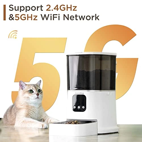 Mocoline Automatic Cat Feeders, 5G WiFi Cat Food Dispenser Auto Timed Smart Bluetooth 4L With APP Timer For Cat, Dog, Pet, Dry Food, Indoor 3 Mocoline Automatic Cat Feeders, 5G WiFi Cat Food Dispenser Auto Timed Smart Bluetooth 4L With APP Timer For Cat, Dog, Pet, Dry Food, Indoor