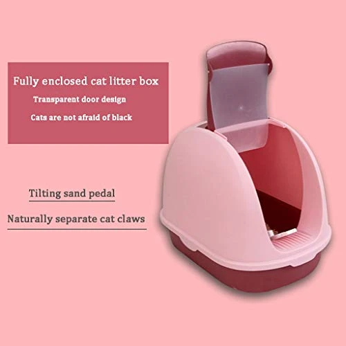 Dxjsf Pet Pan Toilet Fully Enclosed Cat Litter Cat Toilet Deodorant Anti-Splashing Cat Pot Large Flip Cat Litter Cat Supplies For Kitten Small Pets (Color : Gray) 4 Dxjsf Pet Pan Toilet Fully Enclosed Cat Litter Cat Toilet Deodorant Anti-Splashing Cat Pot Large Flip Cat Litter Cat Supplies For Kitten Small Pets (Color : Gray) - Image 2