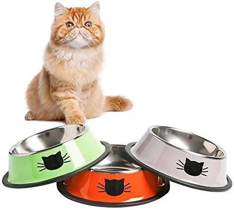 Cat Bowls For Food And Water, 2PCS Rapsrk Non-Slip Stainless Steel Small Cat Food Bowls 8 Oz Pet Bowl With Removable Rubber Base Cat Dog Bowl,Stackable Cat Puppy Dishes Cat Bowls With Cute Cat Painted 9 Cat Bowls For Food And Water, 2PCS Rapsrk Non-Slip Stainless Steel Small Cat Food Bowls 8 Oz Pet Bowl With Removable Rubber Base Cat Dog Bowl,Stackable Cat Puppy Dishes Cat Bowls With Cute Cat Painted - Image 7