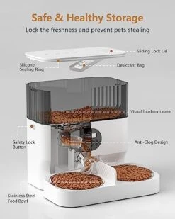 Espelho Elevated Automatic Cat Feeders For 2 Cats, 7L Timed Cat Food Dispenser With 2-Way Splitter & 2 Stainless Steel Bowls Programmable Pet Feeder For Cats & Dogs 10S Voice Recorder 14 Espelho Elevated Automatic Cat Feeders For 2 Cats, 7L Timed Cat Food Dispenser With 2-Way Splitter & 2 Stainless Steel Bowls Programmable Pet Feeder For Cats & Dogs 10S Voice Recorder -Pet Products Shop 41FcxaolTrL