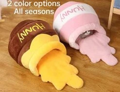 NARCNTON Pet Cat Four Seasons Universal Nest Small Dog Honey Pot With The Same Bed Cute Comfortable Warm Semi-Enclosed Kennel Cat Nest (Pink) 14 NARCNTON Pet Cat Four Seasons Universal Nest Small Dog Honey Pot With The Same Bed Cute Comfortable Warm Semi-Enclosed Kennel Cat Nest (Pink) -Pet Products Shop 41FyoteHlPL