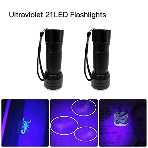 GRABOTE UV Flashlight 395nm LED Blacklight, 1 Switch Mode Lighting Effect Design Flashlights, 2 Pack Mini Flashlights Show Pets Urine Strains, Food Stains On Carpet Furniture Floor 6 GRABOTE UV Flashlight 395nm LED Blacklight, 1 Switch Mode Lighting Effect Design Flashlights, 2 Pack Mini Flashlights Show Pets Urine Strains, Food Stains On Carpet Furniture Floor - Image 4