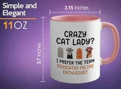 Bubble Hugs Cat Owner 2Tone Pink Mug 11oz - Dedicated Feline - Cat Women Fun Cat Parents Stuff Lady Paws Pet Dad Gifts -Pet Products Shop 41IPiSSuP2L