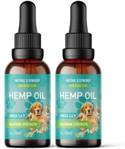 Nature's Synergy Melatonin And Hemp Oil For Dogs, Cats & Pets, Calming Sleep Support, Omega Fatty Acids For Hip And Joint Support, Skin And Coat Health, Stress From Travel, Separation, 2 Pack, 1 Oz -Pet Products Shop 41IXYDFwWL. AC