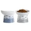 Tilted Ceramic Raised Cat Bowls, 8 OZ Elevated Slanted Food And Water Bowls, 5 Inch Wide Porcelain Pet Feeder Dish For Cats, Kittens And Puppies, Stress Free, Protect Pet's Spine, Set Of 2(Blue&Black) 2 Tilted Ceramic Raised Cat Bowls, 8 OZ Elevated Slanted Food And Water Bowls, 5 Inch Wide Porcelain Pet Feeder Dish For Cats, Kittens And Puppies, Stress Free, Protect Pet's Spine, Set Of 2(Blue&Black) -Pet Products Shop 41IXa2jdiRL