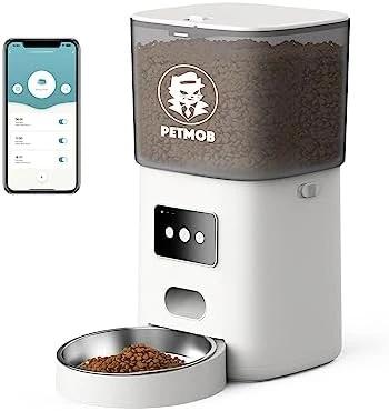 PetMob Automatic WiFi Cat Feeder Single Bowl For Cats And Dogs, App Controlled, 6L Dry Food Dispenser, Timed/Scheduled Meals, Removable Stainless Steel Bowl, Dual Power, Voice Recording (Single Bowl) 11 PetMob Automatic WiFi Cat Feeder Single Bowl For Cats And Dogs, App Controlled, 6L Dry Food Dispenser, Timed/Scheduled Meals, Removable Stainless Steel Bowl, Dual Power, Voice Recording (Single Bowl) - Image 9