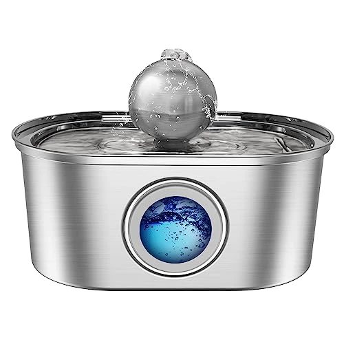 Nestsplus Cat Water Fountain,3.2L/108oz Stainless Steel Automatic Pet Water Fountain,Quiet Pump Dog Water Dispenser With LED Light,Dishwasher Safe,Water Level Window,3 Replacement Filters,for Cat/Dog 3 Nestsplus Cat Water Fountain,3.2L/108oz Stainless Steel Automatic Pet Water Fountain,Quiet Pump Dog Water Dispenser With LED Light,Dishwasher Safe,Water Level Window,3 Replacement Filters,for Cat/Dog