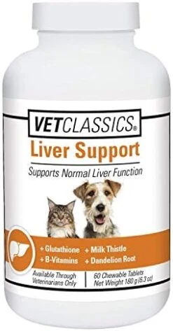 Vet Classics Liver Support Pet Health Supplement For Dogs, Cats – Liver Functions – B-Vitamins, Glutathione, Milk Thistle – Soft Tablets, Chews – 60 Soft Chews -Pet Products Shop 41Lv5JMreTL. AC
