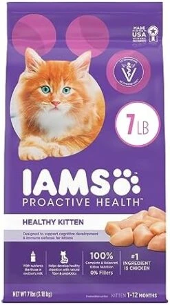 IAMS PROACTIVE HEALTH Healthy Kitten Dry Cat Food With Chicken, 7 Lb. Bag -Pet Products Shop 41M4oyCFABL. AC