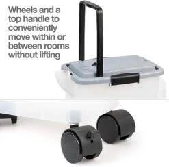 PetFusion BetterBin Portable Litter Storage Bin Container (16.5 X 11.7 X 19 Lwh) | Holds Up To 25 Lbs/10 Gallons; Great For Dry Dog & Cat Food | Adj Spout, Back & Top Handles, Heavy Duty Wheels -Pet Products Shop 41MHMWbINjL