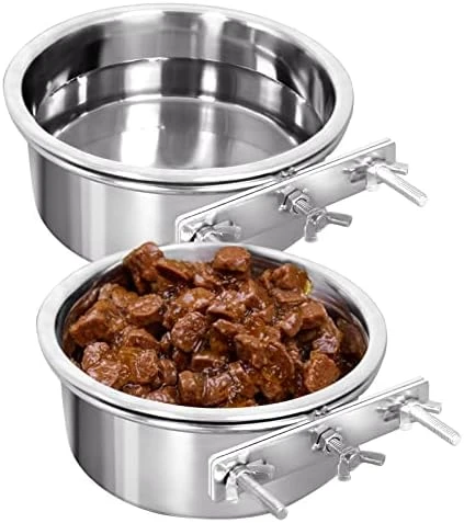 Kennel Water Bowl, 2 Packs No Spill Hanging Cage Crate Bowl For Cat, Small Dog Feeder -2 Cups / 1 Pint 7 Kennel Water Bowl, 2 Packs No Spill Hanging Cage Crate Bowl For Cat, Small Dog Feeder -2 Cups / 1 Pint - Image 5