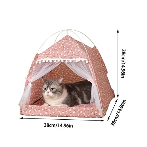 SPEESY Cat Bed Mats, Pet Tent Bed For Cat House Cozy Pet Products Accessories Nest Comfy Calming Cat Beds For Small Dogs Tent Hammock Pets Supplies (Color : Q) 6 SPEESY Cat Bed Mats, Pet Tent Bed For Cat House Cozy Pet Products Accessories Nest Comfy Calming Cat Beds For Small Dogs Tent Hammock Pets Supplies (Color : Q) - Image 4