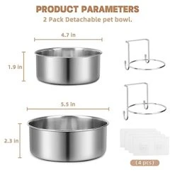 OFFKITSLY Elevated Cat Bowls, Raised Cat Food And Water Bowls No Spill, Wall Mounted Cat Food Dish Stainless Steel Elevated Pet Bowls Feeder For Cats And Small Dogs 10 OFFKITSLY Elevated Cat Bowls, Raised Cat Food And Water Bowls No Spill, Wall Mounted Cat Food Dish Stainless Steel Elevated Pet Bowls Feeder For Cats And Small Dogs -Pet Products Shop 41NRzykyLcL