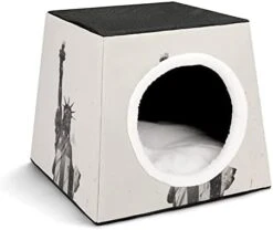 Indoor Cat House Cat Bed Cat Sofa Printed Cat Cube With Small Pillow For Kitty Small Dogs Food Chicken Glove -Pet Products Shop 41NgWZOcEzL. AC