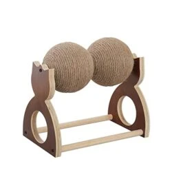 JYDQM Cats Toy Grind The Claws Solid Wood Sisal Ball Cats Toys Scratching Kitten Frame Scratching Post (Color : A, Size : One Size)