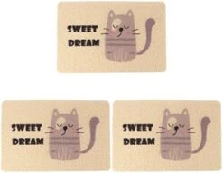 Mipcase Large Cat Litter Mat 3pcs Kittens Cats/Litter Food Cm Inch Pad Puppy Urine Dogs Mat Backing, Sleeping Pet, Kitten With Non- Fedding Mat, Mat- Proof Beige Scatter For Washable, -Pet Products Shop 41ONvsCqIoL. AC