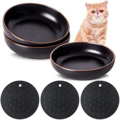 Howise 6inch Ceramic Cat Bowls With Non-Slip Mat | 3 Cat Dishes For Food And Water Set | Wide Shallow Cat Bowl Relief Whisker Fatigue | Cat Food Bowl Pet Kitten Bowl, White Cat Dish 15 Howise 6inch Ceramic Cat Bowls With Non-Slip Mat | 3 Cat Dishes For Food And Water Set | Wide Shallow Cat Bowl Relief Whisker Fatigue | Cat Food Bowl Pet Kitten Bowl, White Cat Dish -Pet Products Shop 41OOTdBwAqL. AC