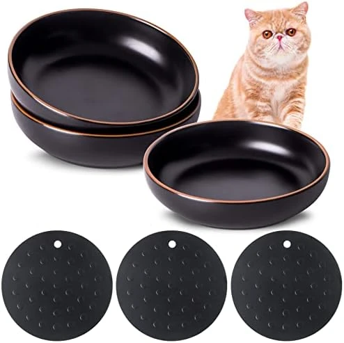 Howise 6inch Ceramic Cat Bowls With Non-Slip Mat | 3 Cat Dishes For Food And Water Set | Wide Shallow Cat Bowl Relief Whisker Fatigue | Cat Food Bowl Pet Kitten Bowl, White Cat Dish 8 Howise 6inch Ceramic Cat Bowls With Non-Slip Mat | 3 Cat Dishes For Food And Water Set | Wide Shallow Cat Bowl Relief Whisker Fatigue | Cat Food Bowl Pet Kitten Bowl, White Cat Dish - Image 6