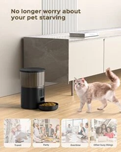 UIOOQ Automatic Cat Feeders WiFi, Timed Dog Feeder With 10S Dining Voice Record, 4L Cat/Dog Food Dispenser With Custom Schedule, Up To 12 Portions 10 Meals Per Day, APP Control(Not Support 5G WiFi) 9 UIOOQ Automatic Cat Feeders WiFi, Timed Dog Feeder With 10S Dining Voice Record, 4L Cat/Dog Food Dispenser With Custom Schedule, Up To 12 Portions 10 Meals Per Day, APP Control(Not Support 5G WiFi) -Pet Products Shop 41Oq1b1CY0L