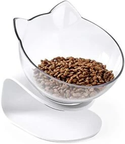 Cat Elevated Bowl With Raised Stand, 15 Degree Tilted Design Neck Guard Stand Raised Pet Food Water Feeder Bowl For Cats Or Small Dogs -Pet Products Shop 41OqlmUspeL. AC