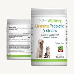 Pet Wellbeing - Ultimate Probiotic 9 Strains For Cats And Dogs - Natural Support For Digestion And Urinary Tract Health 320 Grams