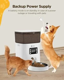 Ciays Automatic Cat Feeders, 4L Cat Food Dispenser Up To 20, 6 Meals Per Day, Pet Dry Food Dispenser For Small Medium Cats Dogs, Dual Power Supply & Voice Recorder, White 11 Ciays Automatic Cat Feeders, 4L Cat Food Dispenser Up To 20, 6 Meals Per Day, Pet Dry Food Dispenser For Small Medium Cats Dogs, Dual Power Supply & Voice Recorder, White -Pet Products Shop 41PiGKXN2IL