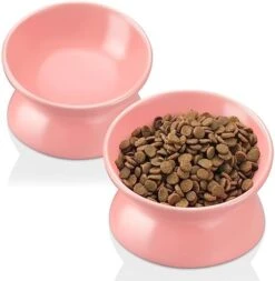 GENERIC PAILUOMU Ceramic Raised Cat Bowl, Set 2 Tilted Elevated Pet Food And Water Bowls, Stress Free Cat Dog Feeder Dish, Suitable For Small, Medium Cats And Dogs,Yellow -Pet Products Shop 41PuiNaQHL. AC