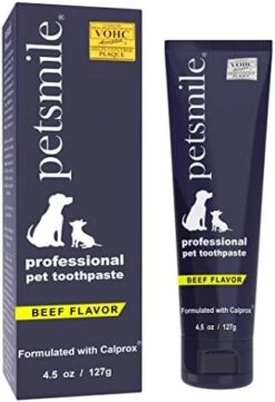 Petsmile Professional Pet Toothpaste | Cat & Dog Dental Care | Controls Plaque, Tartar, & Bad Breath | Only VOHC Accepted Toothpaste | Teeth Cleaning Pet Supplies (London Broil, 4.2 Oz) -Pet Products Shop 41PwbagtNnL. AC