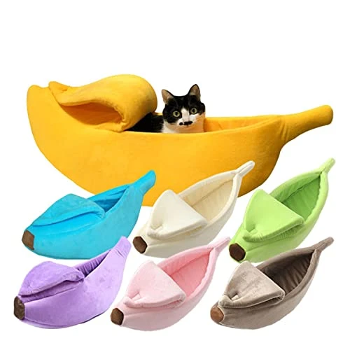 UNOVAP Pet Kennel Winter Warm Soft Banana Cat Bed House Comfortable Mat Portable Cat Litter Basket Supplies Bedding (Color : Yellow, Size : Medium) 4 UNOVAP Pet Kennel Winter Warm Soft Banana Cat Bed House Comfortable Mat Portable Cat Litter Basket Supplies Bedding (Color : Yellow, Size : Medium) - Image 2