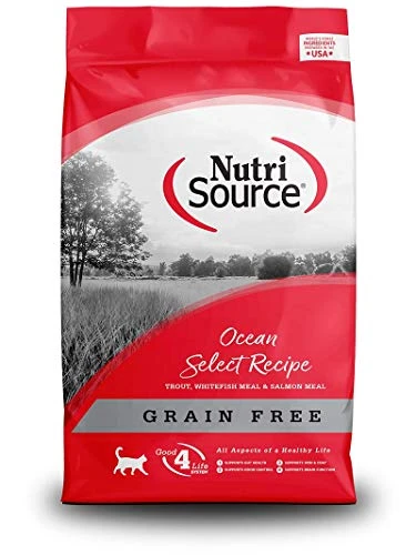 NutriSource Grain-Free Cat Food, Made With Ocean Select, Trout, Whitefish, And Salmon Meal, 6.6LB, Dry Cat Food 3 NutriSource Grain-Free Cat Food, Made With Ocean Select, Trout, Whitefish, And Salmon Meal, 6.6LB, Dry Cat Food