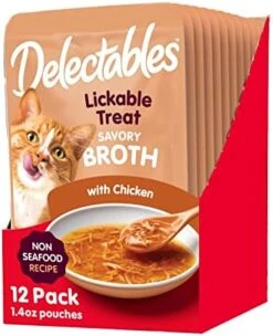 Hartz Delectables Savory Broths Chicken & Veggies Lickable Cat Treat, 12 Pack -Pet Products Shop 41Q759Hx0UL. AC
