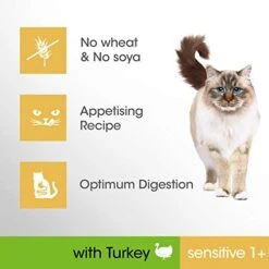 Sensitive Dry Cat Food With Turkey, 750g