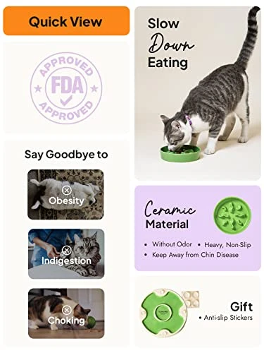 Ceramic Slow Feeder Dog Bowls Small Breed, 0.5 Cups Dog Food Dish For Fast Eaters, Puzzle Bowl For Small Dogs And Cats,5.5 Inch-Green 5 Ceramic Slow Feeder Dog Bowls Small Breed, 0.5 Cups Dog Food Dish For Fast Eaters, Puzzle Bowl For Small Dogs And Cats,5.5 Inch-Green - Image 3