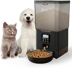 Ciays Automatic Cat Feeders, 5.6L Cat Food Dispenser Up To 20 Portions Control 4 Meals Per Day, Pet Dry Food Dispenser For Small Medium Cats Dogs, Dual Power Supply & Voice Recorder, Black, PAF-A06 -Pet Products Shop 41SShRu fcL. AC