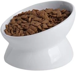 KITCHENLESTAR Cat Food Bowl 6", Elevated Tilted Cat Bowl, Raised Cat Bowls For Adult Cats Or Dogs, Ceramic Pet Food Water Dish 8 Oz, (White) 15 KITCHENLESTAR Cat Food Bowl 6", Elevated Tilted Cat Bowl, Raised Cat Bowls For Adult Cats Or Dogs, Ceramic Pet Food Water Dish 8 Oz, (White) -Pet Products Shop 41TIrmtJLVL. AC