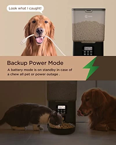 Ciays Automatic Cat Feeders, 5.6L Cat Food Dispenser Up To 20, 4 Meals Per Day, Pet Dry Food Dispenser For Small Medium Cats Dogs, Dual Power Supply & Voice Recorder, Black 4 Ciays Automatic Cat Feeders, 5.6L Cat Food Dispenser Up To 20, 4 Meals Per Day, Pet Dry Food Dispenser For Small Medium Cats Dogs, Dual Power Supply & Voice Recorder, Black - Image 2