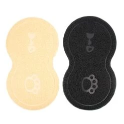 LUOZZY 2Pcs Peanut Shaped Litter Mats Cat Litter Mats Litter Trapping Mats For Pet Cat Dog Feeding Mats