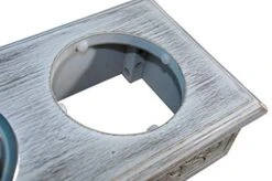 Iconic Pet Sassy Paws Wooden Pet Double Diner With Stainless Steel Food & Water Bowls For Dogs & Cats -Pet Products Shop 41U4zhDFuML