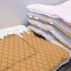 GENERIC Yellow Ultra Soft Thick Flannel Dog Cat Bed Mats Breakfast Food Cartoon Like Image Soft Warm Puppy Blanket Cover Dog Cat Fluffy Fur Blanket Sleep Fast Food Dessert 22" X 28"