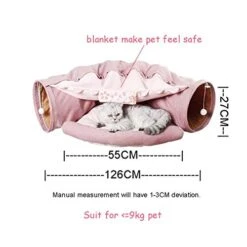 YangYan Cat Bed Tunnel Collapsible Removeable Cat Tunnel Tube Pet Interactive Play Toys With Plush Balls For Cat Puppy (Color : Gold) -Pet Products Shop 41UYoLc2EBL