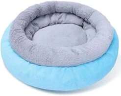 SONGBIRDTH Cat Round Litter Pad Small Dog Winter Sleeping Mat Anti-Slip Cattery Pet Supply,Breathable Cotton Blend,Removable Easy To Clean Sky Blue S -Pet Products Shop 41Uz7nRTwpL. AC